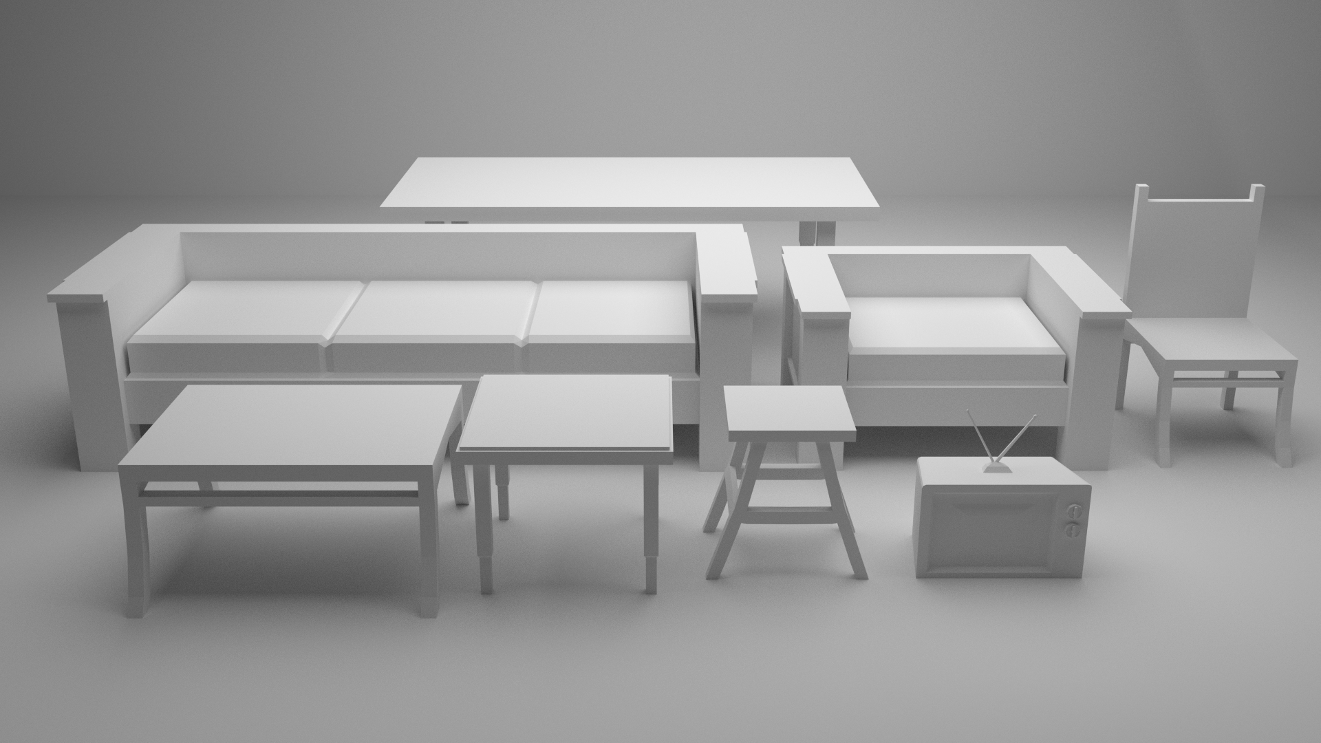 Low poly furniture